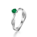 Pierścionek ze szmaragdem naturalnym białe złoto AJPZ_054